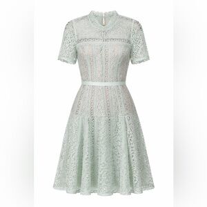 NWT Self-Portrait Lace Dress Light Green US 6 - Designer Dress -Cocktail/Wedding